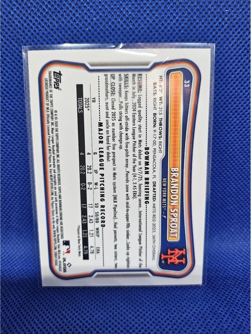 Brandon Sproat [Red Rookie] #33 2026 Bowman Chrome